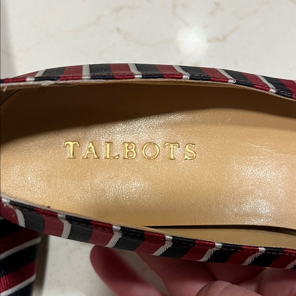 Talbots Chic Navy and Red Striped Heels - Picture 2 of 6